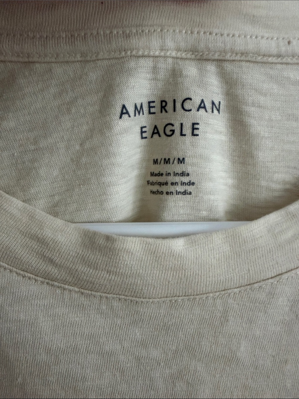 American Eagle Outfitters Cream Crochet-Trim Peplum Top - Picture 3 of 4
